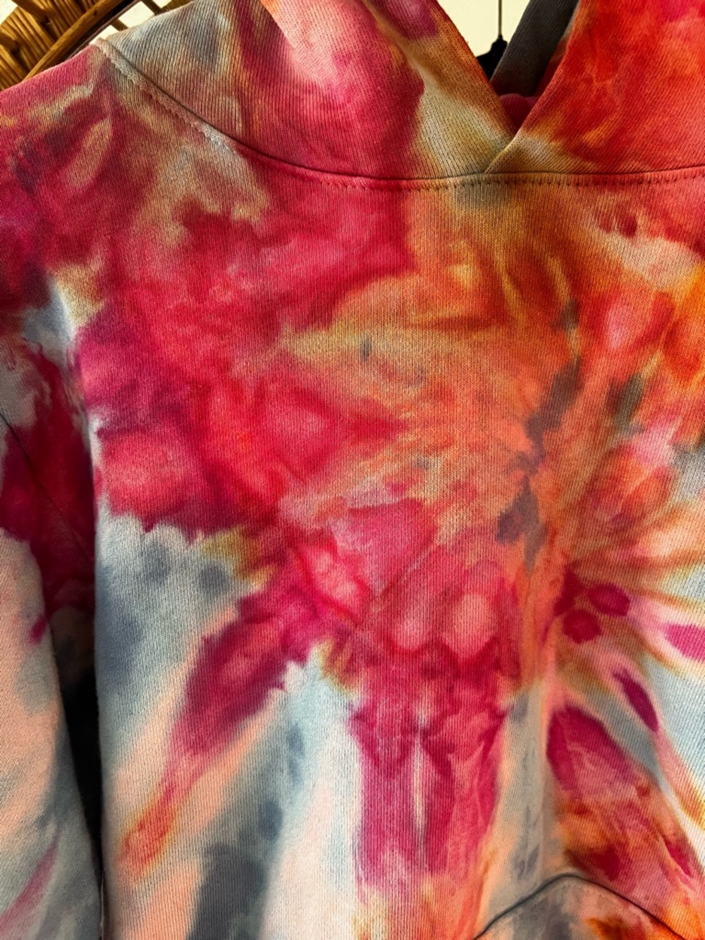 Free People x Werewolf Raspberry 
Hand Tied Ice Dyed Hoodie - Picture 3 of 5